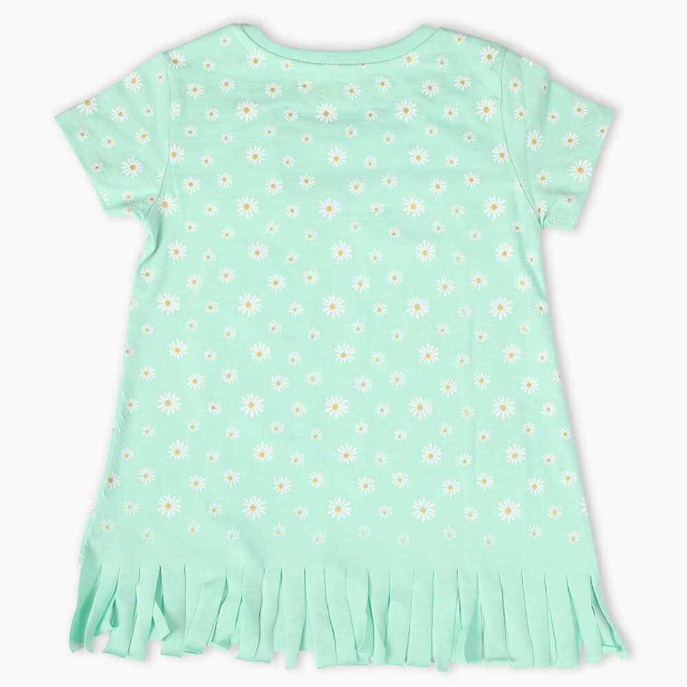 Girls Half Sleeves T-Shirt - Cyan, Girls T-Shirts, Chase Value, Chase Value
