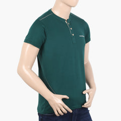 Men's Half Sleeves T-Shirt - Dark Green, Men's T-Shirts & Polos, Chase Value, Chase Value