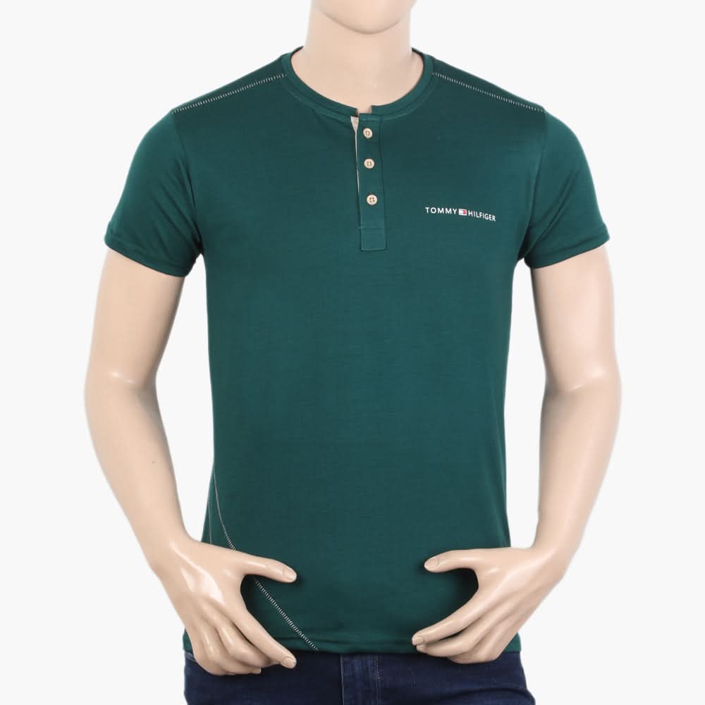 Men's Half Sleeves T-Shirt - Dark Green, Men's T-Shirts & Polos, Chase Value, Chase Value