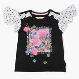 Girls Half Sleeves T-Shirt - Black, Girls T-Shirts, Chase Value, Chase Value