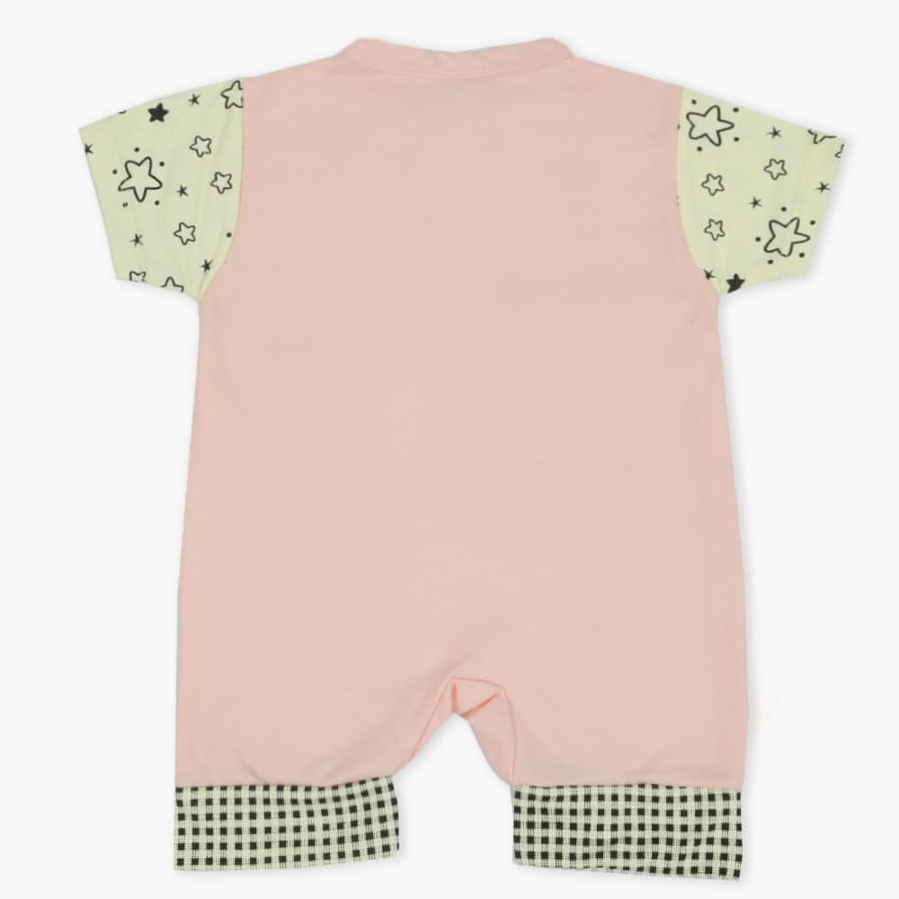 Newborn Boys Half Sleeves Romper - Peach, Newborn Boys Rompers, Chase Value, Chase Value