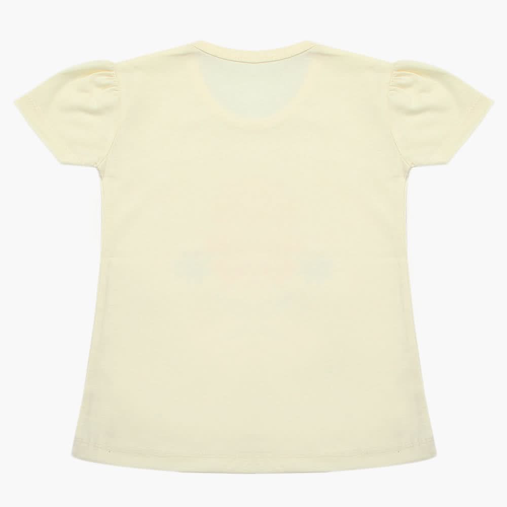 Girls Half Sleeves T-Shirt - Lemon, Girls T-Shirts, Chase Value, Chase Value
