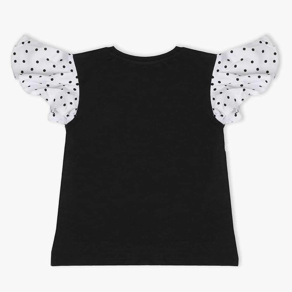 Girls Half Sleeves T-Shirt - Black, Girls T-Shirts, Chase Value, Chase Value