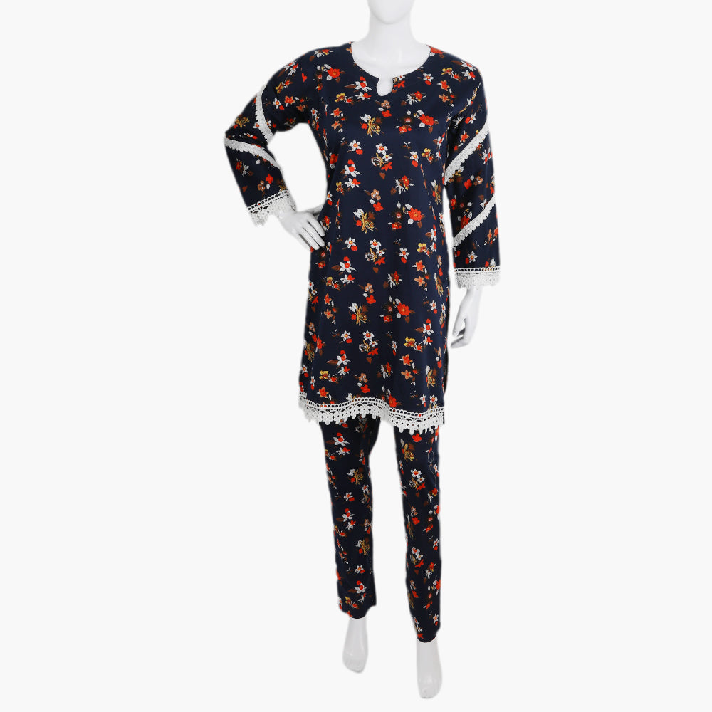 Women's Printed Shalwar Suit - Navy Blue, Women Shalwar Suits, Chase Value, Chase Value