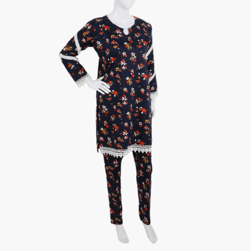 Women's Printed Shalwar Suit - Navy Blue, Women Shalwar Suits, Chase Value, Chase Value