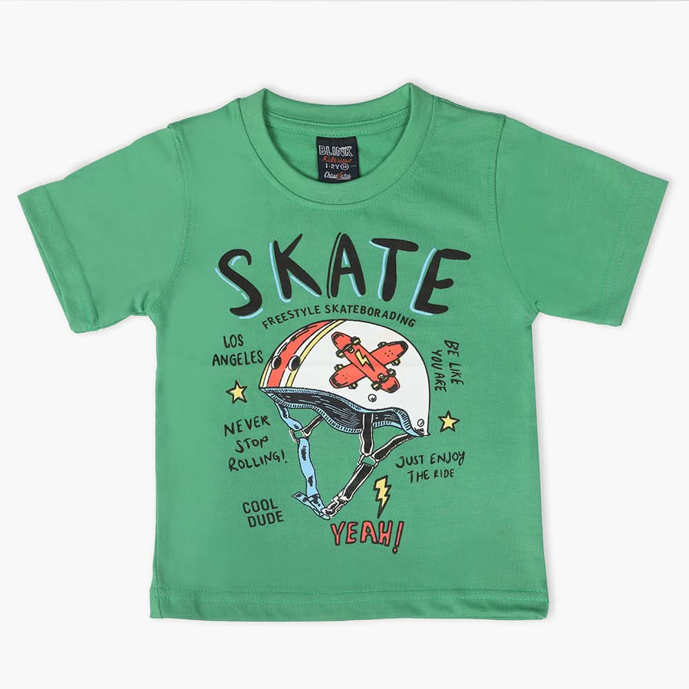 Boys Half Sleeves T-Shirt - Green, Boys T-Shirts, Chase Value, Chase Value