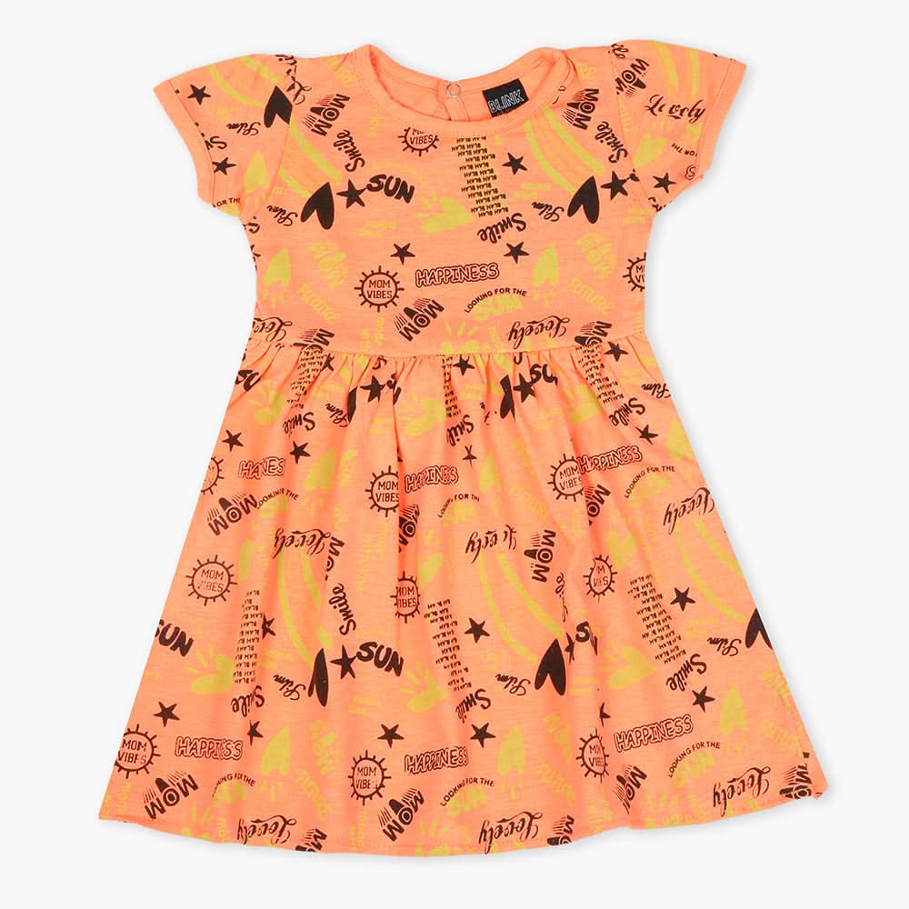 Girls Frock - Peach, Girls Frocks, Chase Value, Chase Value