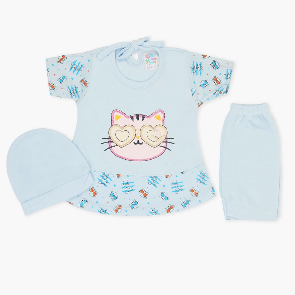 Newborn Girls Half Sleeves Suit - Blue, Newborn Girls Sets & Suits, Chase Value, Chase Value