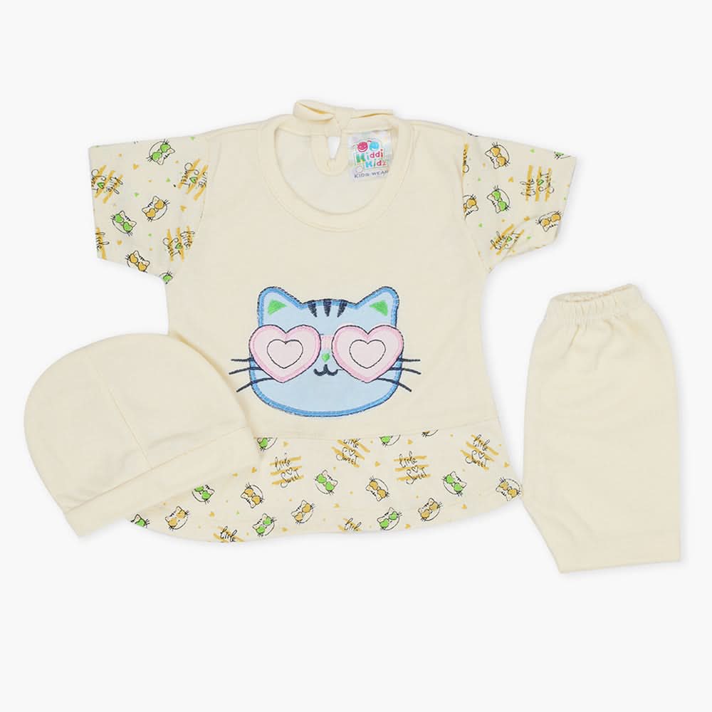 Newborn Girls Half Sleeves Suit - Fawn, Newborn Girls Sets & Suits, Chase Value, Chase Value