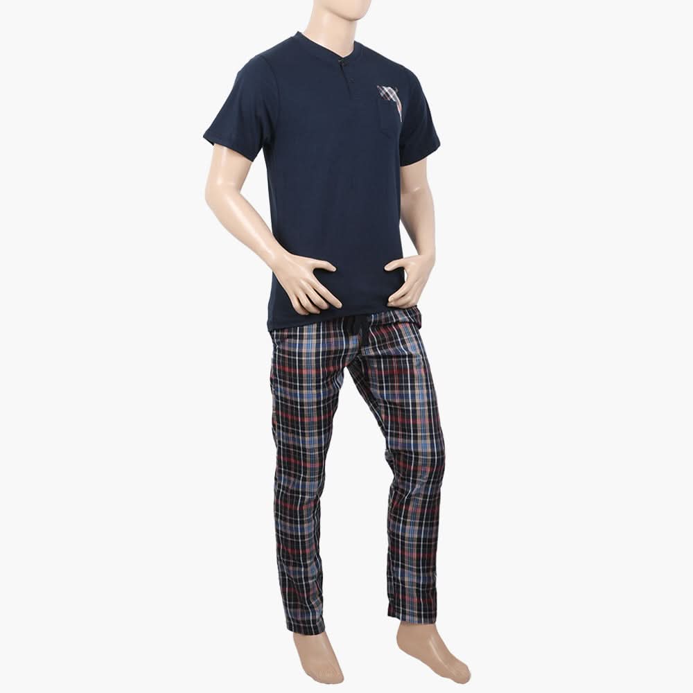 Men's Night Suit - Navy Blue, Men's Nightwear, Chase Value, Chase Value