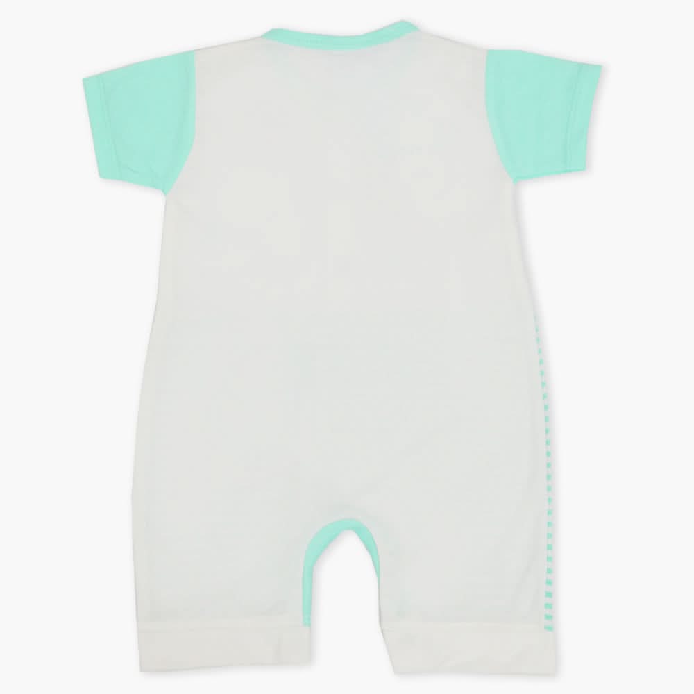 Newborn Boys Half Sleeves Romper - Cyan, Newborn Boys Rompers, Chase Value, Chase Value