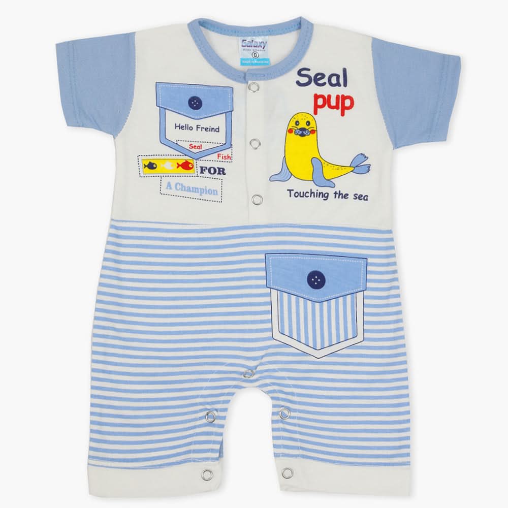 Newborn Boys Half Sleeves Romper - Light Purple, Newborn Boys Rompers, Chase Value, Chase Value