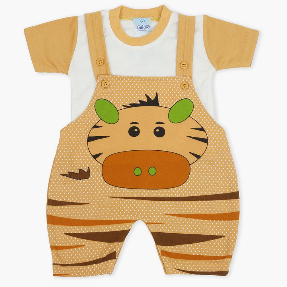 Newborn Boys Half Sleeves Romper - Brown, Newborn Boys Rompers, Chase Value, Chase Value
