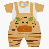 Newborn Boys Half Sleeves Romper - Brown, Newborn Boys Rompers, Chase Value, Chase Value