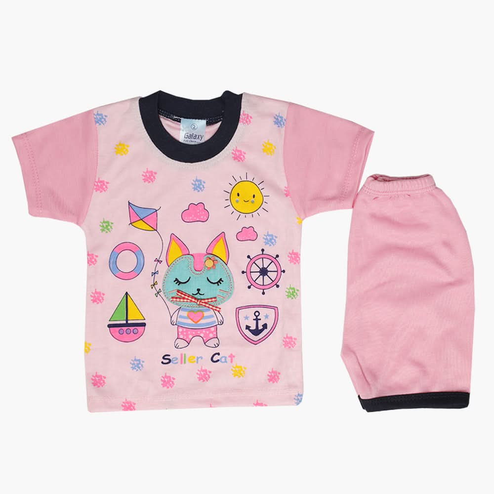 Newborn Boys Half Sleeves Suit - Pink, Newborn Boys Sets & Suits, Chase Value, Chase Value