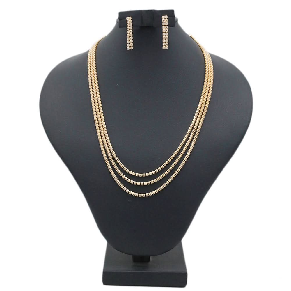 Women's Short Mala Set - Golden, Women Jewellery Set, Chase Value, Chase Value
