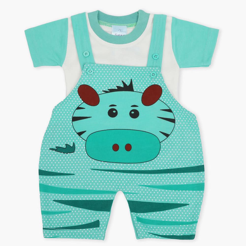 Newborn Boys Half Sleeves Romper - Sea Green, Newborn Boys Rompers, Chase Value, Chase Value