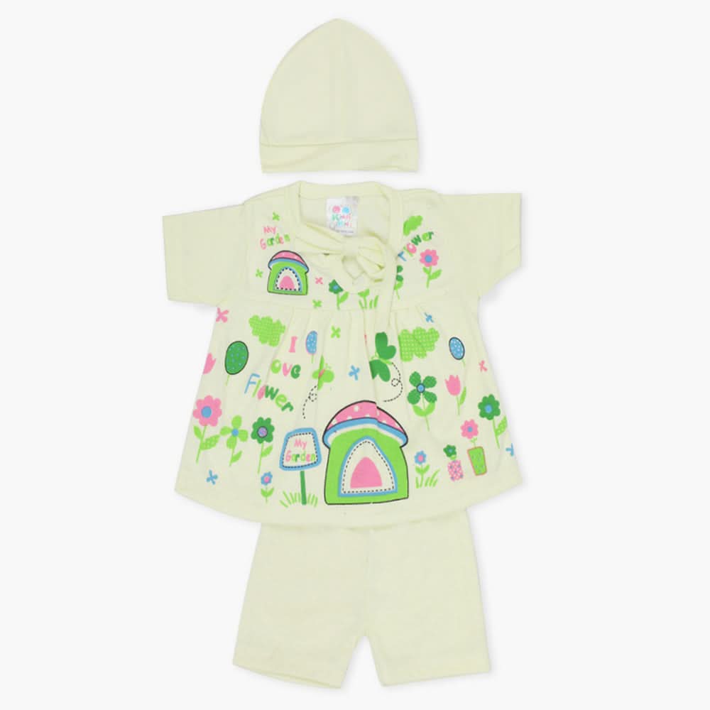 Newborn Girls Half Sleeves Suit - Light Green, Newborn Girls Sets & Suits, Chase Value, Chase Value