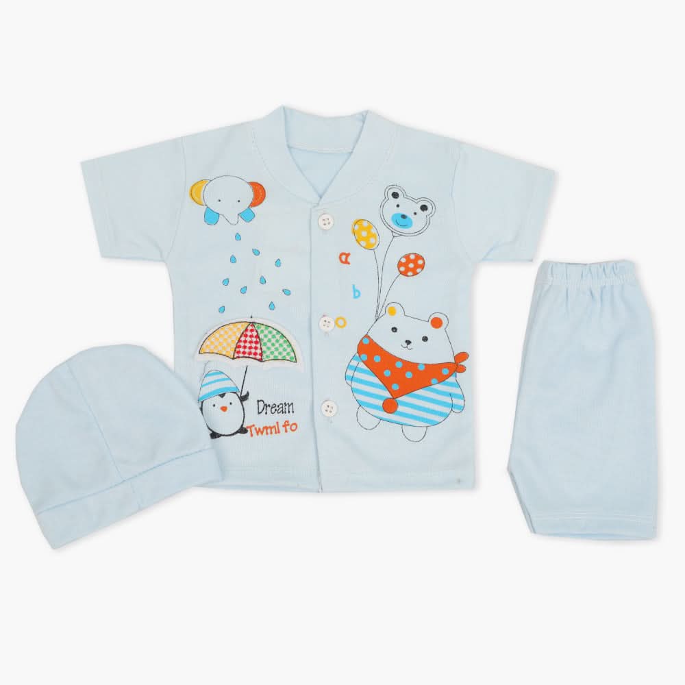 Newborn Boys Half Sleeves Suit - Blue, Newborn Boys Sets & Suits, Chase Value, Chase Value