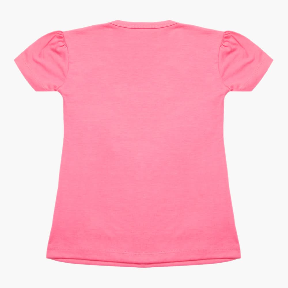 Girls Half Sleeves T-Shirt - Pink, Girls T-Shirts, Chase Value, Chase Value