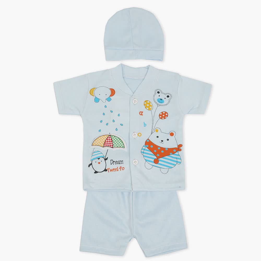 Newborn Boys Half Sleeves Suit - Blue, Newborn Boys Sets & Suits, Chase Value, Chase Value