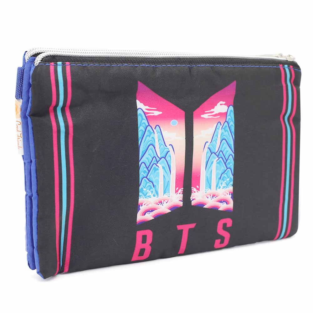 Pencil Pouch Two Zipper - Blue, Pencil Boxes & Stationery Sets, Chase Value, Chase Value