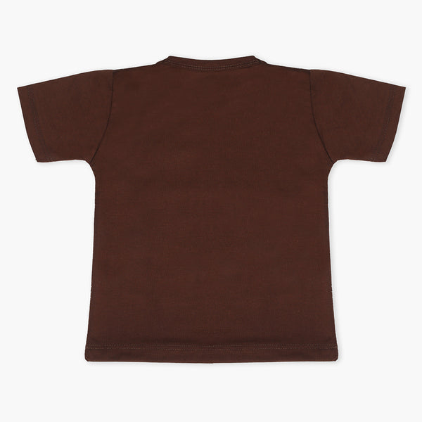 Boys Half Sleeves T-Shirt - Dark Brown, Boys T-Shirts, Chase Value, Chase Value