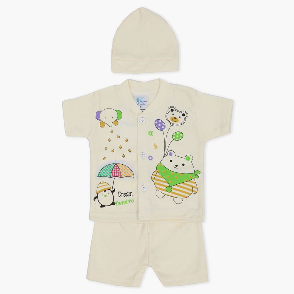 Newborn Boys Half Sleeves Suit - Fawn, Newborn Boys Sets & Suits, Chase Value, Chase Value
