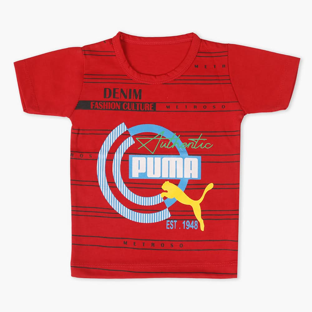 Boys Half Sleeves T-Shirt - Red, Boys T-Shirts, Chase Value, Chase Value