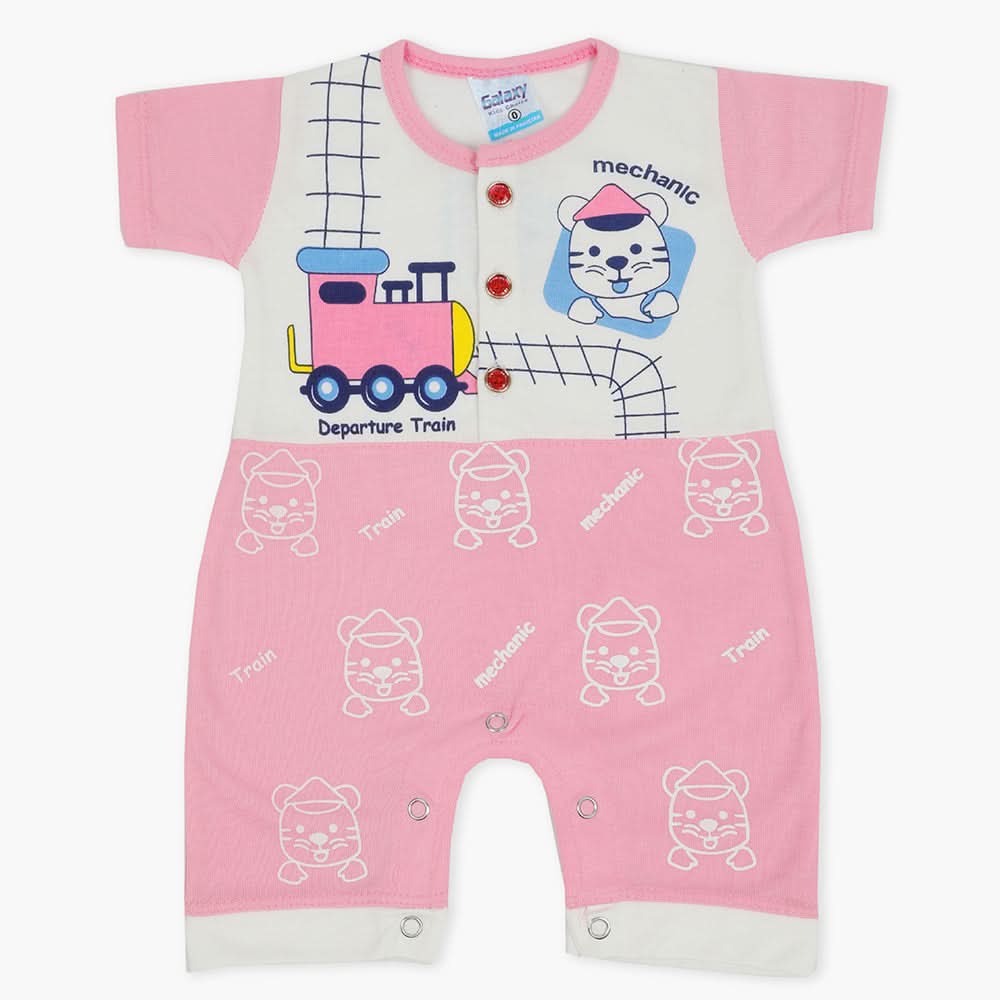 Newborn Boys Half Sleeves Romper - Pink, Newborn Boys Rompers, Chase Value, Chase Value