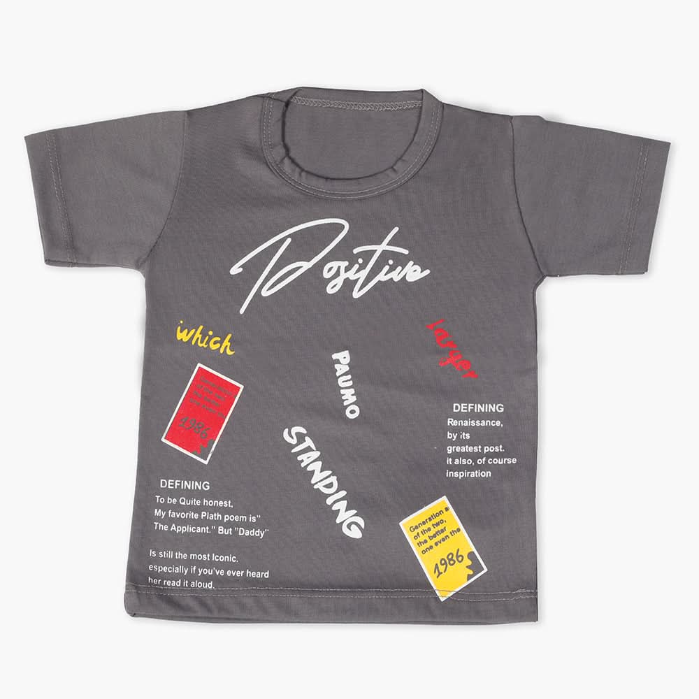 Boys Half Sleeves T-Shirt - Dark Grey, Boys T-Shirts, Chase Value, Chase Value