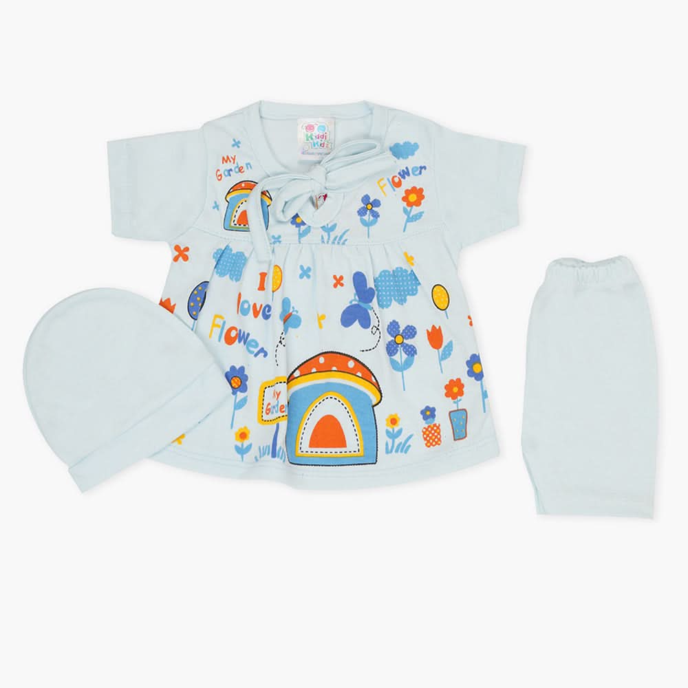 Newborn Girls Half Sleeves Suit - Blue, Newborn Girls Sets & Suits, Chase Value, Chase Value