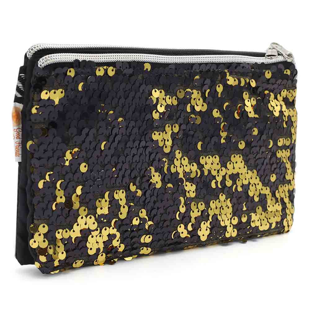 Pencil Pouch Two Zipper - Black, Pencil Boxes & Stationery Sets, Chase Value, Chase Value