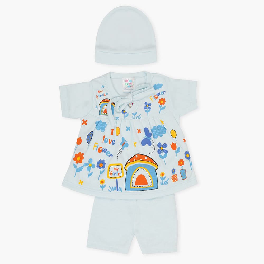 Newborn Girls Half Sleeves Suit - Blue, Newborn Girls Sets & Suits, Chase Value, Chase Value