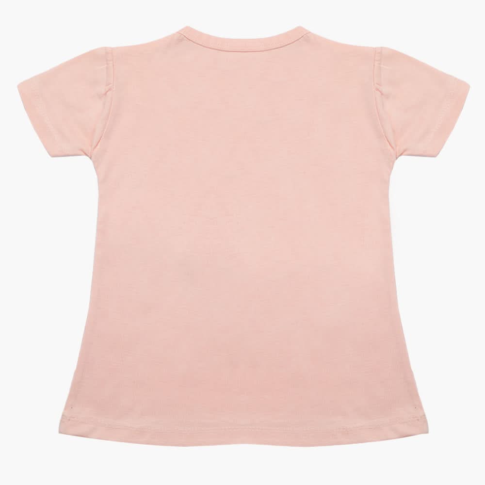Girls Half Sleeves T-Shirt - Baby Pink, Girls T-Shirts, Chase Value, Chase Value