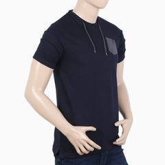 Men's Half Sleeves T-Shirt - Navy Blue, Men's T-Shirts & Polos, Chase Value, Chase Value