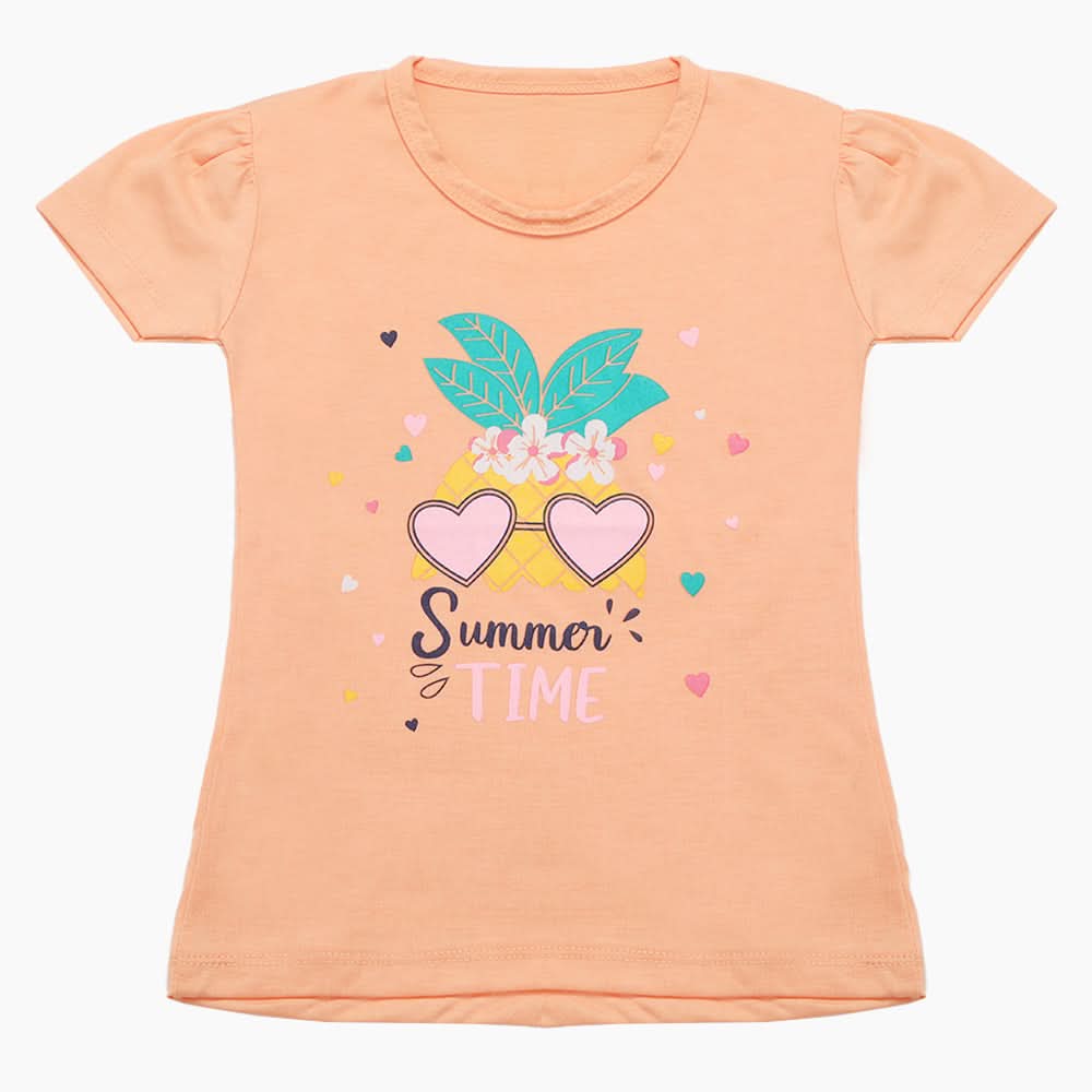 Girls Half Sleeves T-Shirt - Tea Pink, Girls T-Shirts, Chase Value, Chase Value
