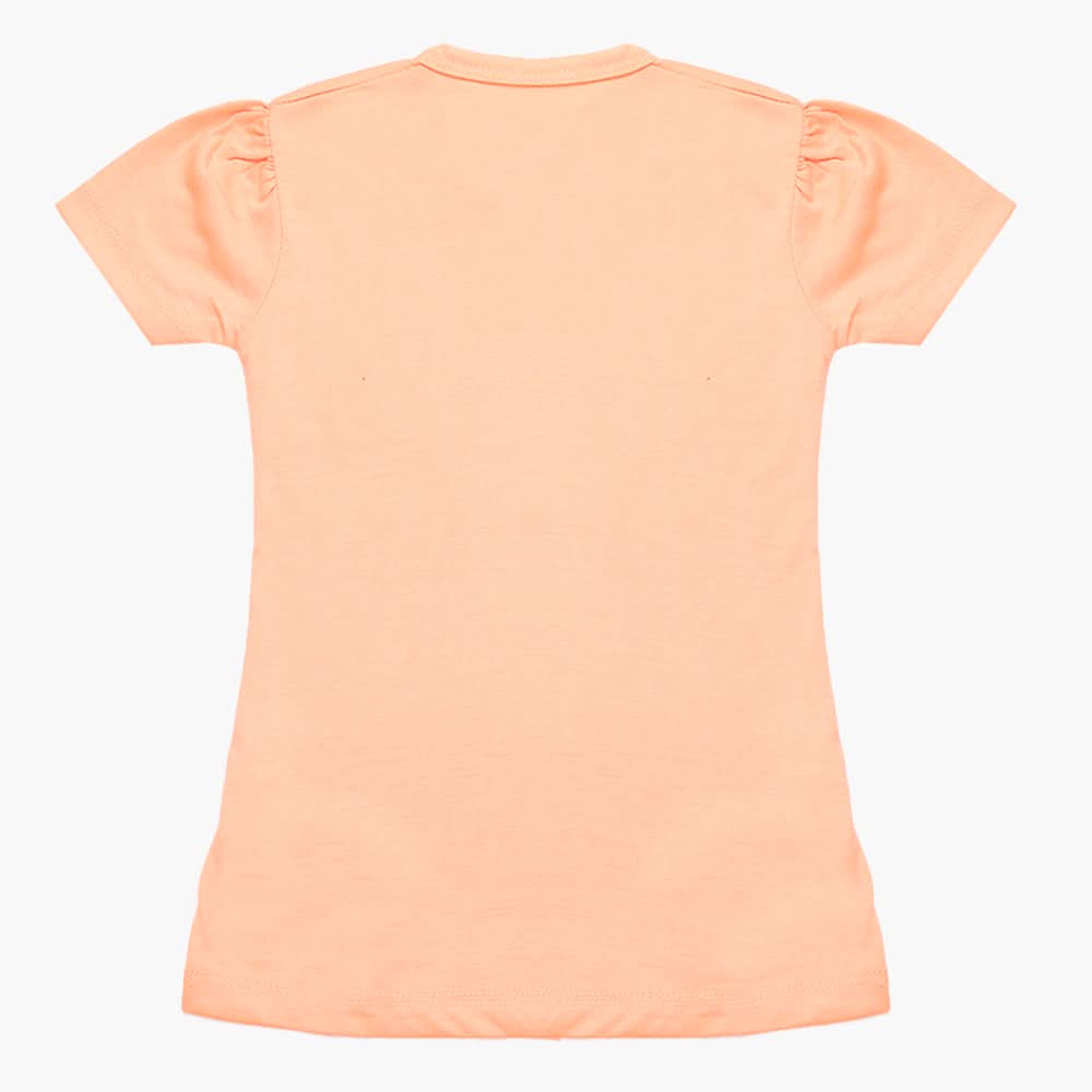 Girls Half Sleeves T-Shirt - Peach, Girls T-Shirts, Chase Value, Chase Value