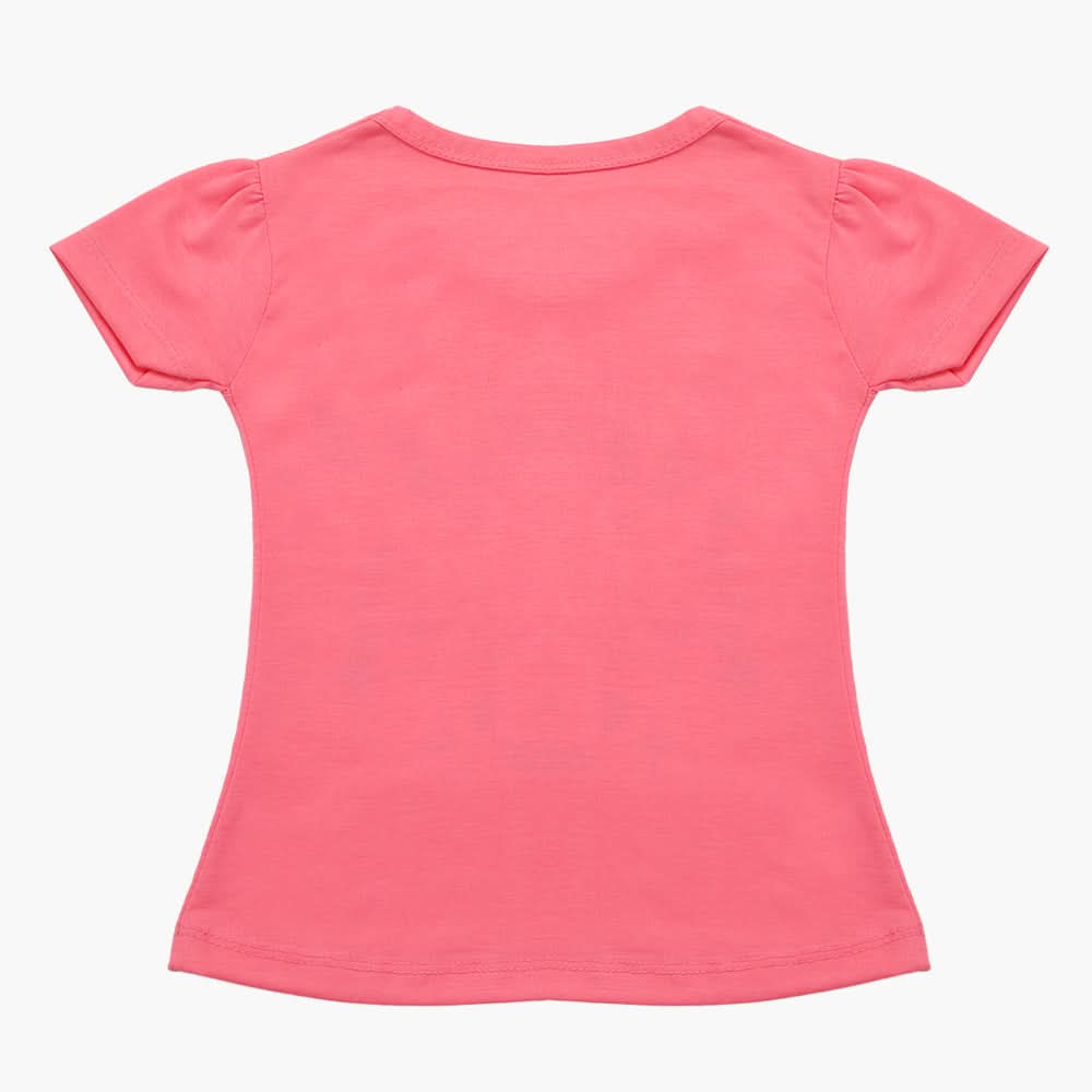 Girls Half Sleeves T-Shirt - Light Pink, Girls T-Shirts, Chase Value, Chase Value