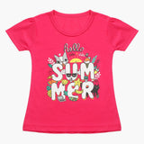 Girls Half Sleeves T-Shirt - Dark Pink, Girls T-Shirts, Chase Value, Chase Value