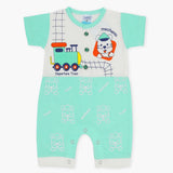 Newborn Boys Half Sleeves Romper - Sea Green, Newborn Boys Rompers, Chase Value, Chase Value
