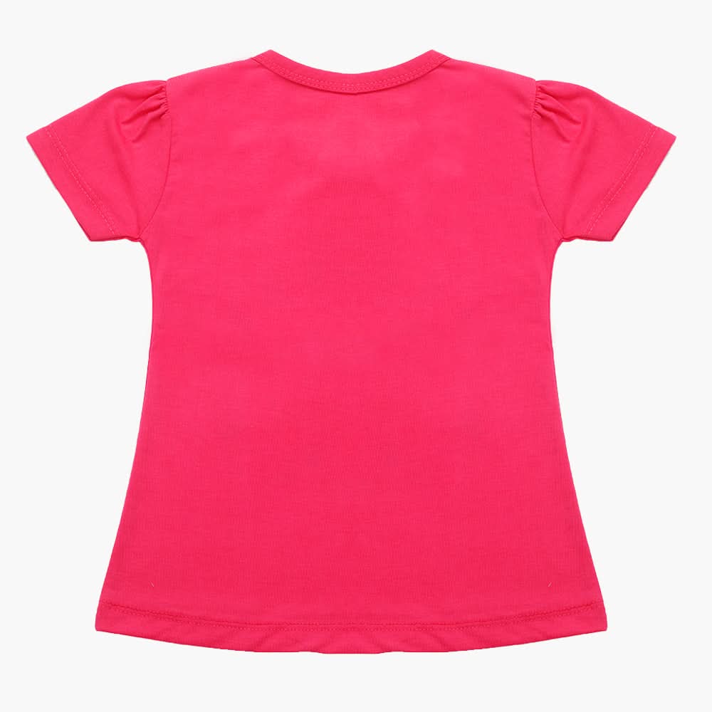 Girls Half Sleeves T-Shirt - Dark Pink, Girls T-Shirts, Chase Value, Chase Value