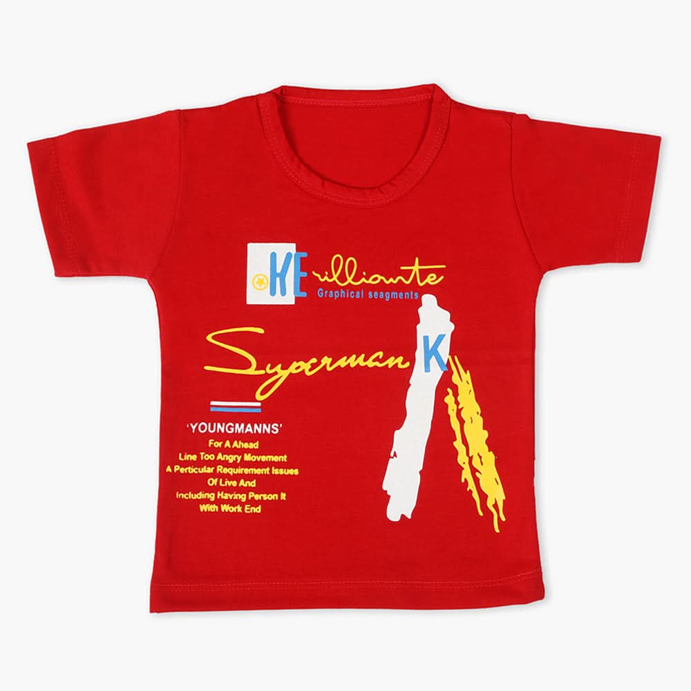 Boys Half Sleeves T-Shirt - Red, Boys T-Shirts, Chase Value, Chase Value