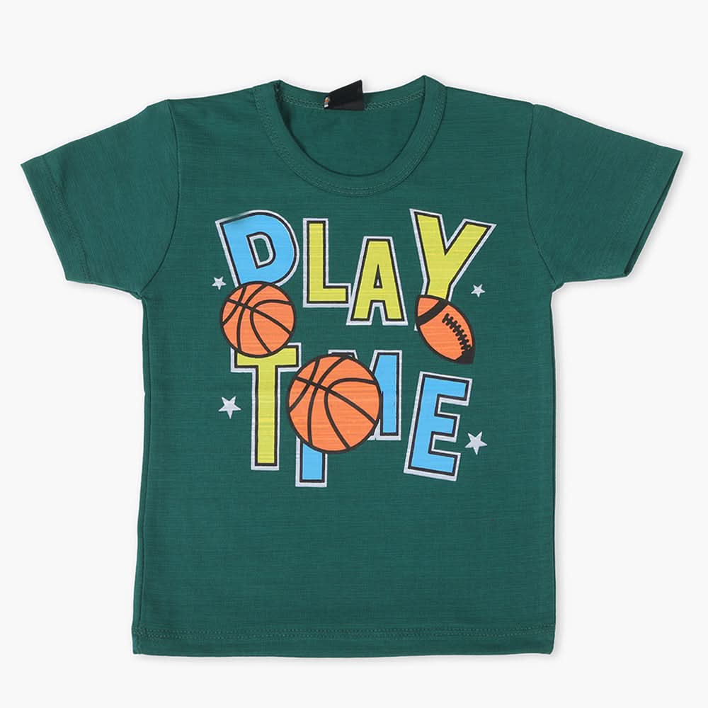 Boys Half Sleeves T-Shirt - Dark Green, Boys T-Shirts, Chase Value, Chase Value