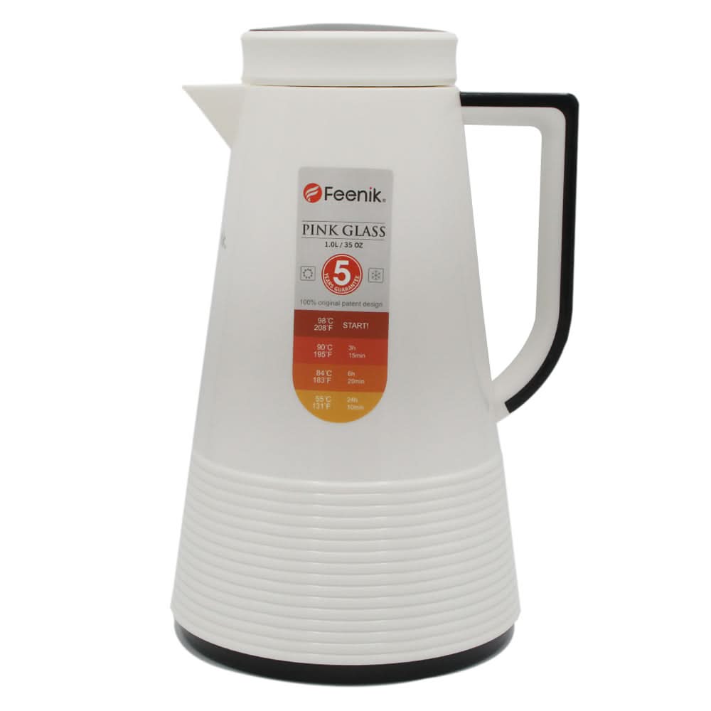 Feenik Flask 1Ltr - White, Thermos & Mug, Chase Value, Chase Value
