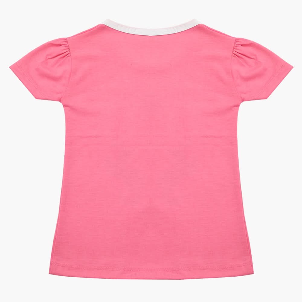 Girls Half Sleeves T-Shirt - Pink, Girls T-Shirts, Chase Value, Chase Value