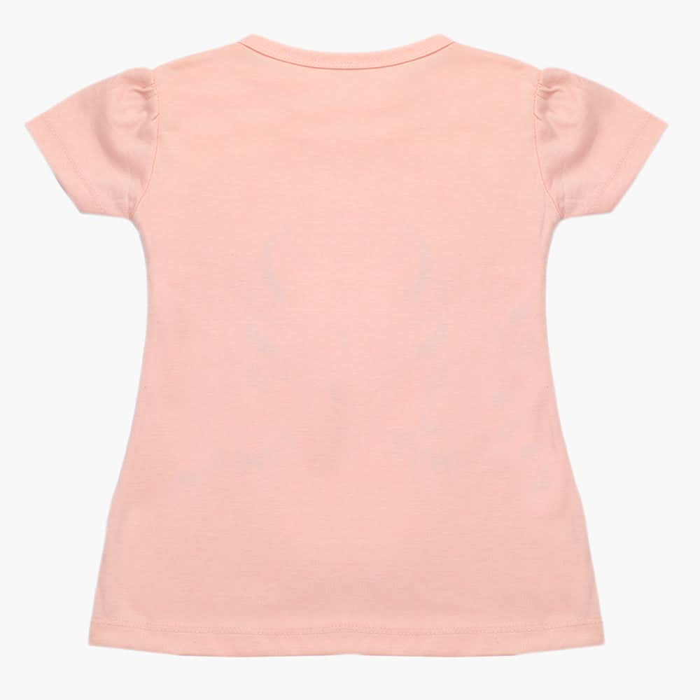 Girls Half Sleeves T-Shirt - Baby Pink, Girls T-Shirts, Chase Value, Chase Value