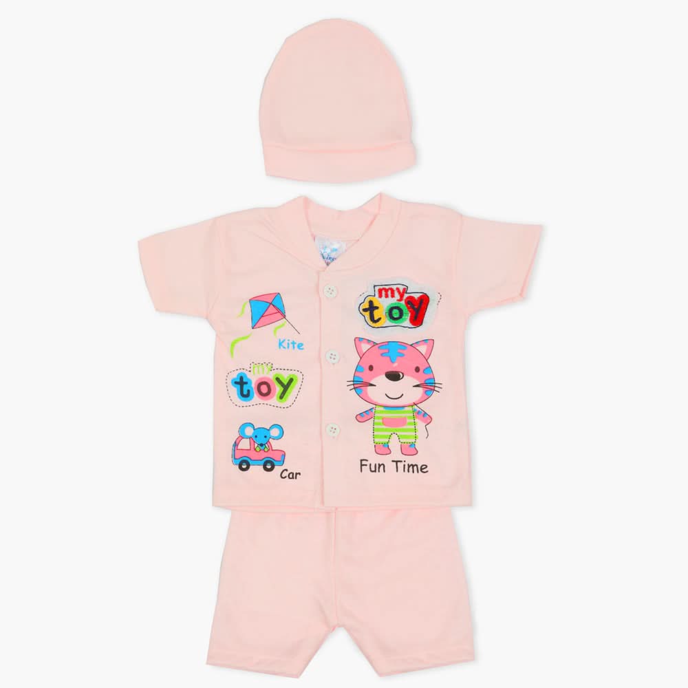 Newborn Boys Half Sleeves Suit - Light Pink, Newborn Boys Sets & Suits, Chase Value, Chase Value