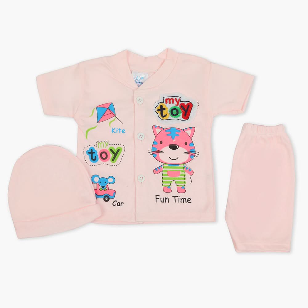 Newborn Boys Half Sleeves Suit - Light Pink, Newborn Boys Sets & Suits, Chase Value, Chase Value