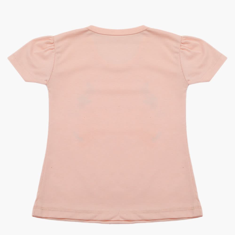 Girls Half Sleeves T-Shirt - Baby Pink, Girls T-Shirts, Chase Value, Chase Value